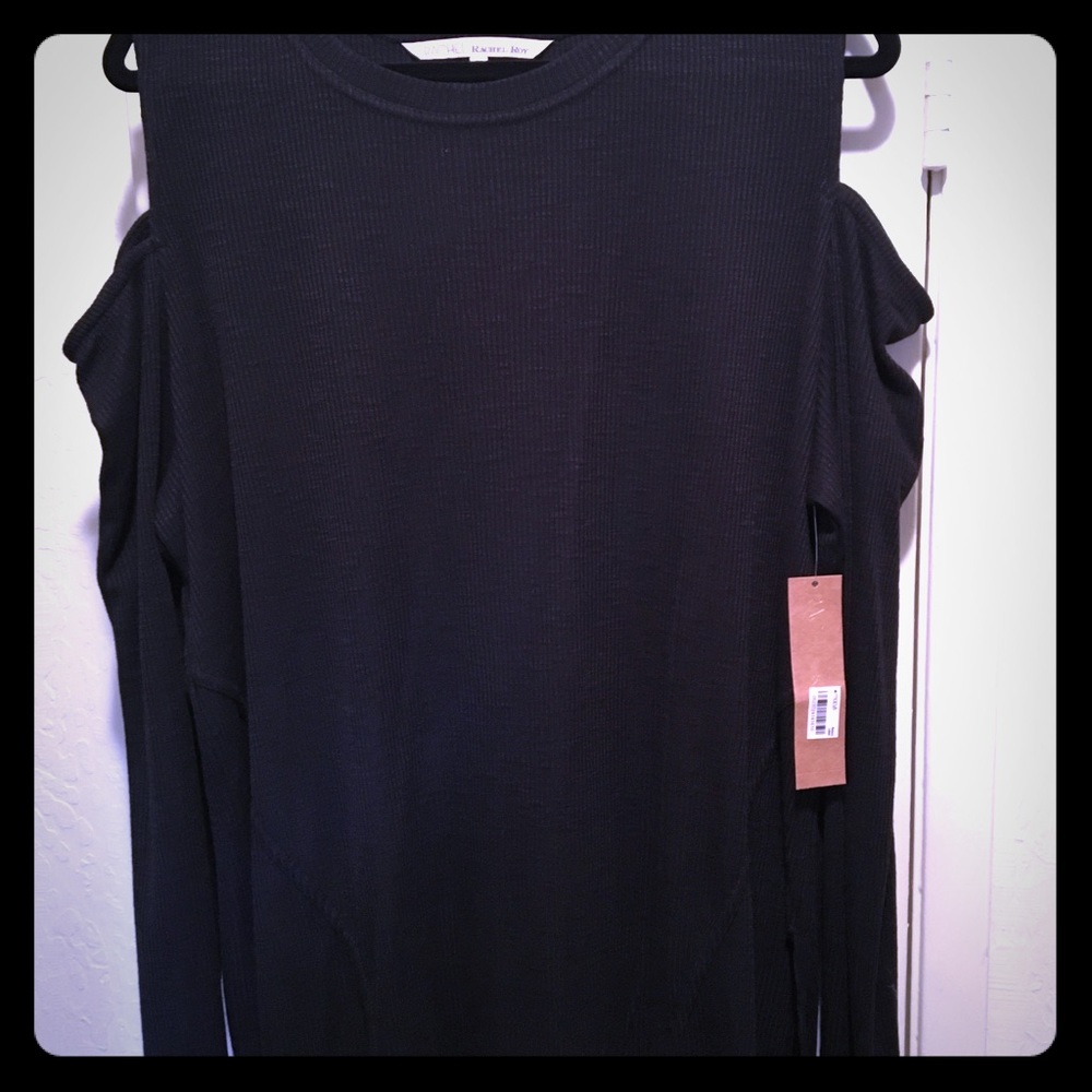 Black cold shoulder top